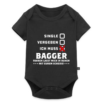 Baggerfahrer T-Shirt - Ich muss Baggerfahren - Baby Premium Kurzarmbody - Schwarz - Vorne