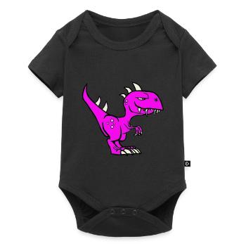 Dinosaur purple - Baby Premium short-sleeve bodysuit - black - Front