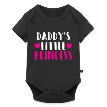 Papa petite princesse coeur fille cadeau - Body à manches courtes Premium Bébé - noir - Devant