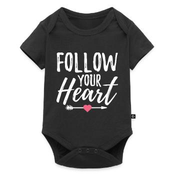 Follow your heart - Baby Premium short-sleeve bodysuit - black - Front
