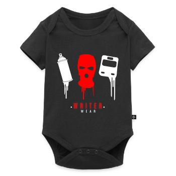Graffiti Writer Wear Sturmmaske Sprayer Geschenk - Baby Premium Kurzarmbody - Schwarz - Vorne