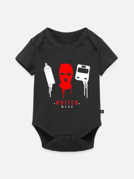 Graffiti Writer Wear Sturmmaske Sprayer Geschenk - Baby Premium Kurzarmbody - Schwarz