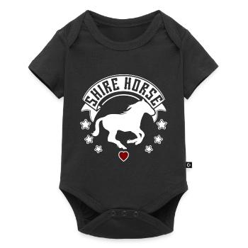 Cheval Cheval Race Shire Cheval Silhouette - Body à manches courtes Premium Bébé - noir - Devant