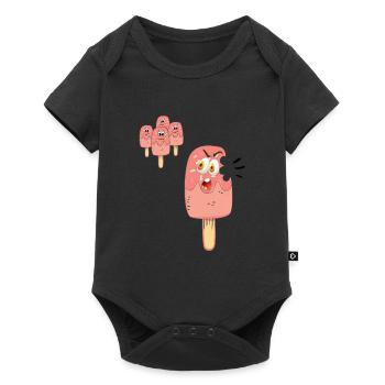 It's not funny to eat tea. Funny ice cream. - Baby Premium short-sleeve bodysuit - black - Front