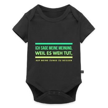 Lustiger Spruch Schwarzer Humor Gemein Provokant - Baby Premium Kurzarmbody - Schwarz - Vorne