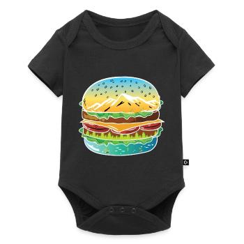 Delicious burger artwork tea. Delicious burger kuns - Baby Premium short-sleeve bodysuit - black - Front