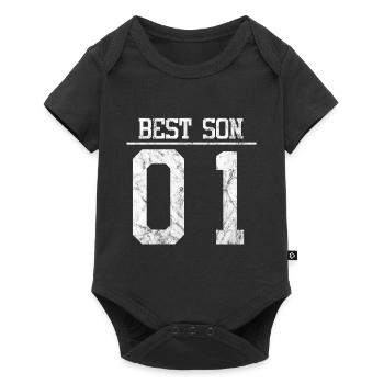 Meilleur fils numéro 1 partenaire famille - Body à manches courtes Premium Bébé - noir - Devant
