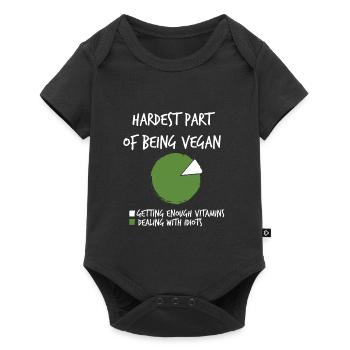 Vegan difficult is dealing with idiots - Baby Premium short-sleeve bodysuit - black - Front