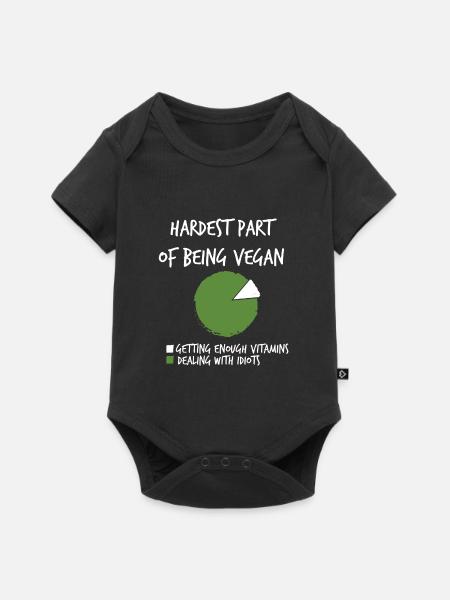 Vegan est difficile à traiter avec des idiots - Body à manches courtes Premium Bébé - noir