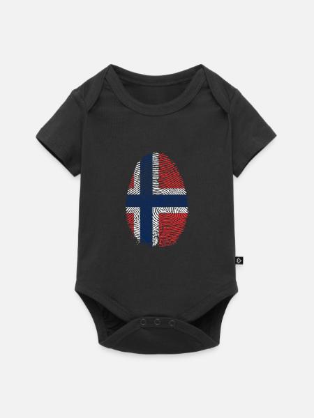 Norwegen - Baby Premium Kurzarmbody - Schwarz