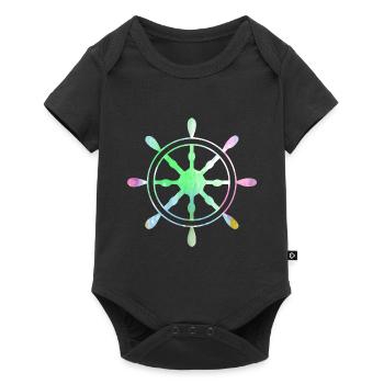 Steering Wheel Captain Boat Boat Sailboat Pirate Sea - Baby Premium short-sleeve bodysuit - black - Front