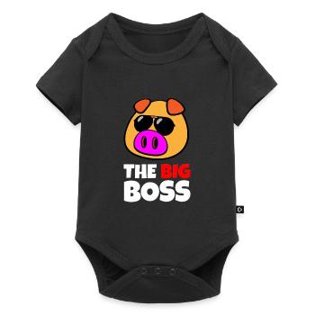 Idée cadeau supérieure de patron boss cochon - Body à manches courtes Premium Bébé - noir - Devant