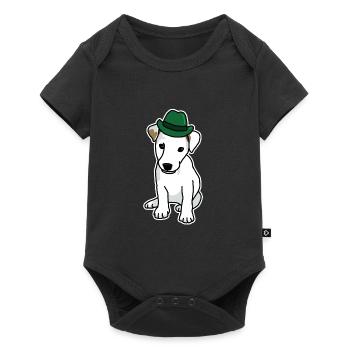 Jack Russell with hat, dog, cartoon, funny, cute - Baby Premium short-sleeve bodysuit - black - Front
