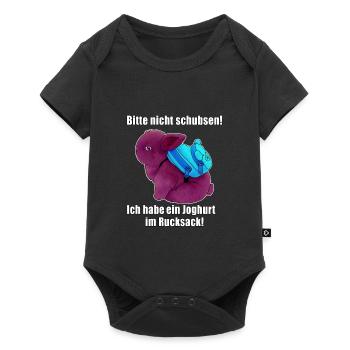 Joghurt im Rucksack - Baby Premium Kurzarmbody - Schwarz - Vorne