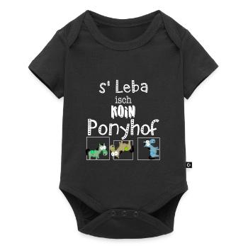 schwäbisch dialekt - s leba isch koin Ponyhof - Baby Premium Kurzarmbody - Schwarz - Vorne