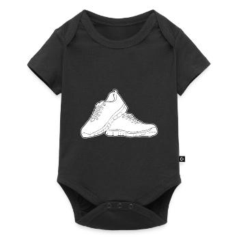 Running shoes Black Solid - Baby Premium Kurzarmbody - Schwarz - Vorne