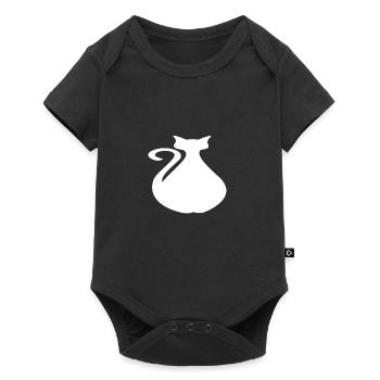 dicke Katze - Baby Premium Kurzarmbody - Schwarz - Vorne