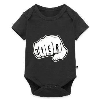 Richtiger 31er - Baby Premium Kurzarmbody - Schwarz - Vorne