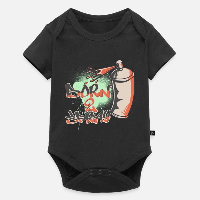 Born To Spray Graffiti Style Design - Baby Premium Kurzarmbody - Schwarz