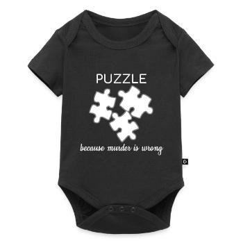 Puzzle Because Murder Is Wrong Funny gift - Baby Premium short-sleeve bodysuit - black - Front