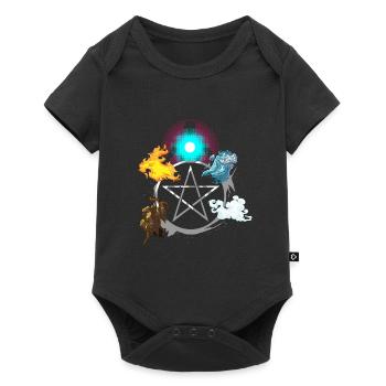 Alchemy elements fire air water earth soul - Baby Premium short-sleeve bodysuit - black - Front