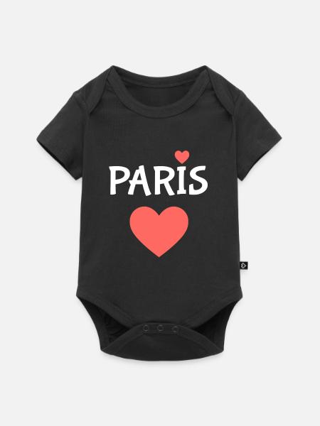 Paris - Baby Premium Kurzarmbody - Schwarz