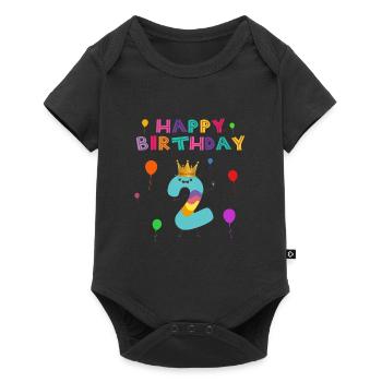 2nd Birthday Happy Birthday - Baby Premium short-sleeve bodysuit - black - Front