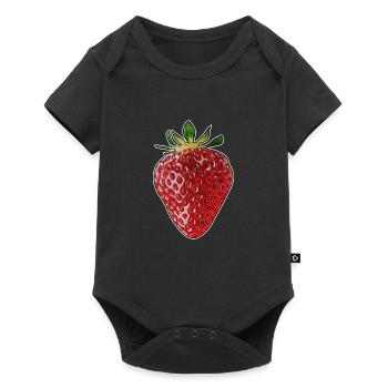 erdbeere - Baby Premium Kurzarmbody - Schwarz - Vorne