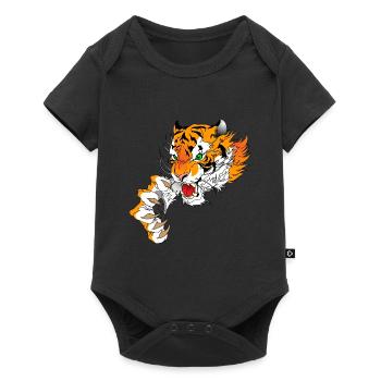 Tiger head with paw - Baby Premium short-sleeve bodysuit - black - Front