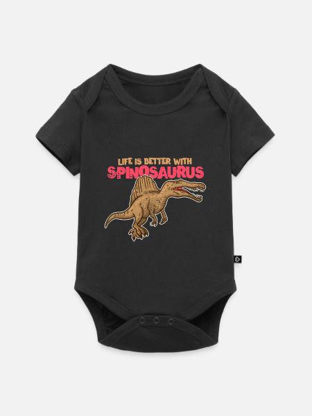 SPINOSAURUS - Baby Premium Kurzarmbody - Schwarz