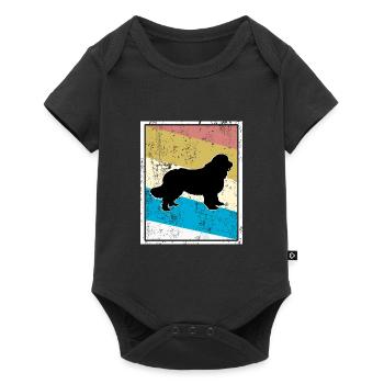 Newfoundland dog - retro vintage dogs silhouette - Baby Premium short-sleeve bodysuit - black - Front