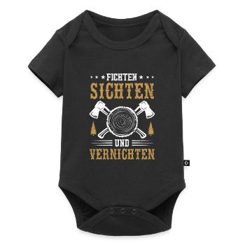 FICHTEN SICHTEN UND VERNICHTEN - Baby Premium Kurzarmbody - Schwarz - Vorne