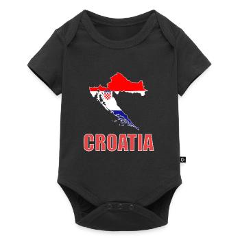 Croatia - Baby Premium Kurzarmbody - Schwarz - Vorne