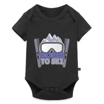 Born To Ski - Baby Premium short-sleeve bodysuit - black - Front