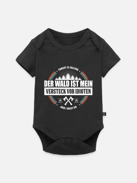 Der Wald ist Mein Versteck Vor Idioten - Baby Premium Kurzarmbody - Schwarz