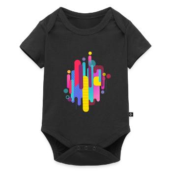 Abstract pattern in bright colors - Baby Premium short-sleeve bodysuit - black - Front