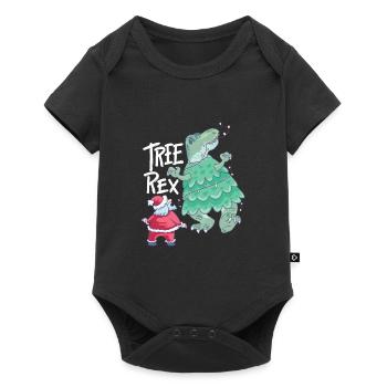 Tree Rex Weihnachten Lustig Weihnachtsmann Trex - Baby Premium Kurzarmbody - Schwarz - Vorne