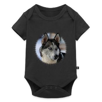 chien de traîneau - Body à manches courtes Premium Bébé - noir - Devant