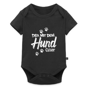 Der mit dem Hund geht - Baby Premium Kurzarmbody - Schwarz - Vorne