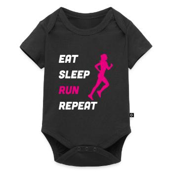 Eat Sleep Run Repeat Jogging Run Gift - Baby Premium short-sleeve bodysuit - black - Front