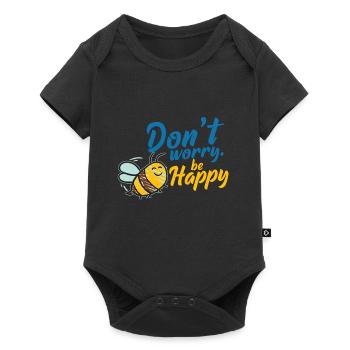 Ne t'en fais pas Be Happy Bee - Body à manches courtes Premium Bébé - noir - Devant