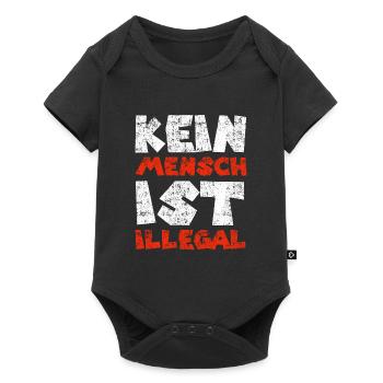Kein Mensch ist illegal - Baby Premium Kurzarmbody - Schwarz - Vorne
