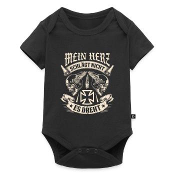 Mein Herz Schlägt Nicht Es Dreht - Baby Premium Kurzarmbody - Schwarz - Vorne