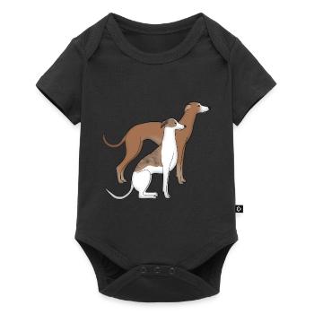 Deux whippets - Body à manches courtes Premium Bébé - noir - Devant