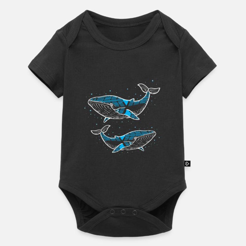 Deux baleines - Body à manches courtes Premium Bébé - noir
