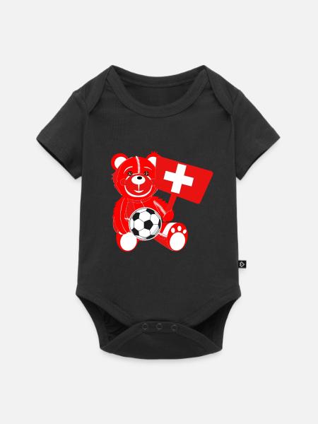 Teddy Soccer Switzerland - Baby Premium short-sleeve bodysuit - black