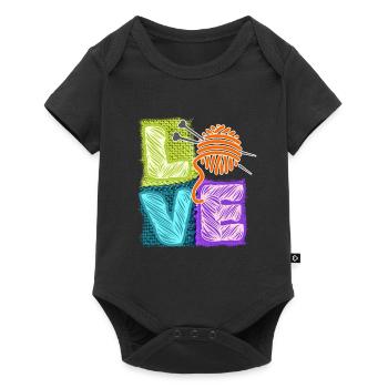 I love knitting and crocheting and wool - Baby Premium short-sleeve bodysuit - black - Front