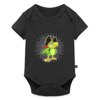 Perroquet pirate - Body à manches courtes Premium Bébé - noir - Devant