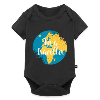 Bouton Voyageur Europe Afrique - Body à manches courtes Premium Bébé - noir - Devant
