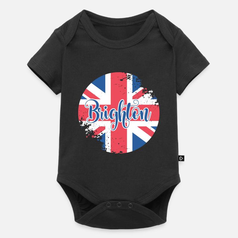 Button Brighton - Baby Premium Kurzarmbody - Schwarz